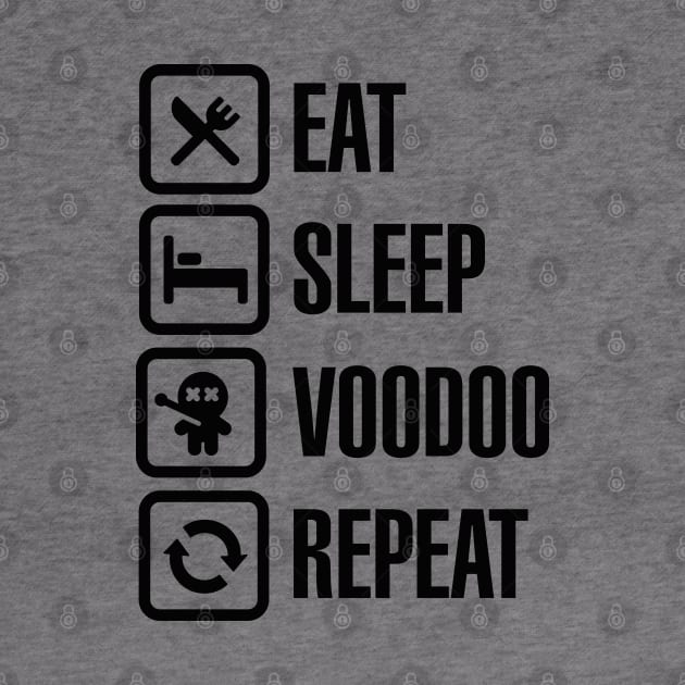 Eat sleep voodoo repeat black magic voodoo doll (black) by LaundryFactory